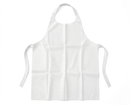 Disposable Aprons White - Waterproof Plastic / Non-Woven, Pack of 100 - Protective Aprons for Care, Medical & General Use