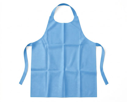 Disposable Aprons Blue - Waterproof Plastic / Non-Woven, Pack of 100 - Protective Aprons for Care Homes, Medical & Catering Use